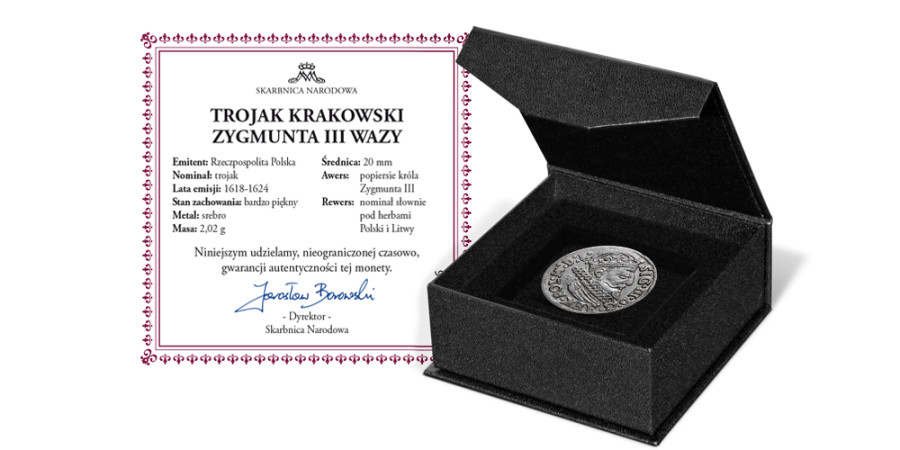 moneta kolekcjonerska przygotowana do aukcji numizmatycznej