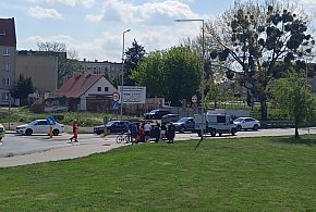 Potrącenie rowerzysty na pasach obok Alfy w Grudziądzu-8420